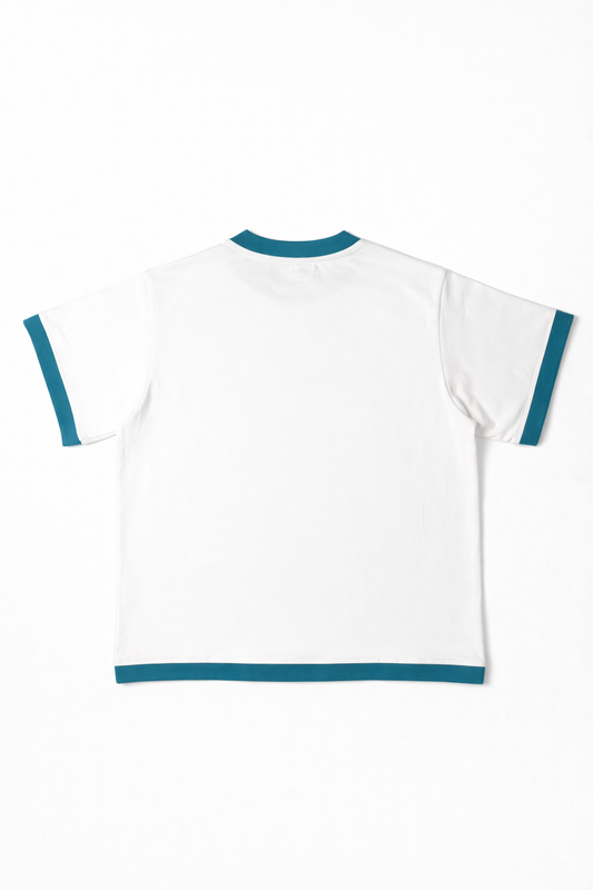 White and blue T-shirt